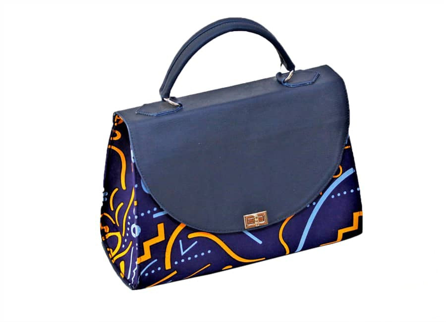 Eloise African Prints and Faux-Leather Handbag