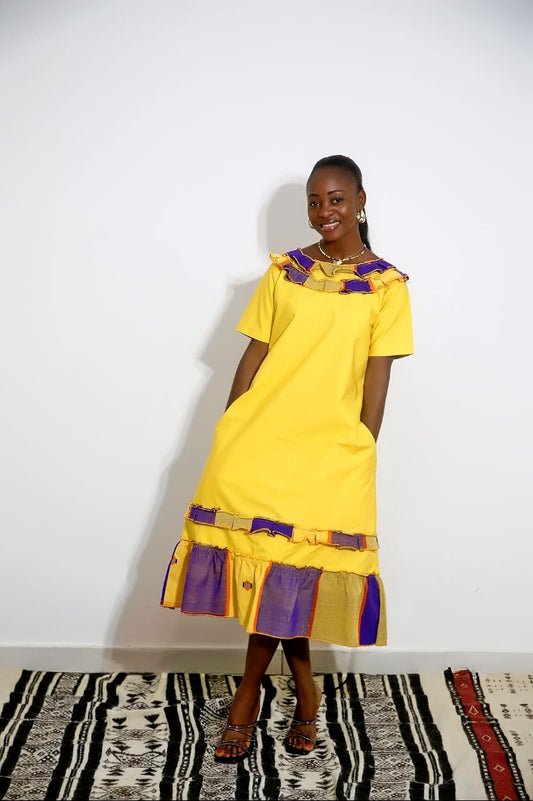 Angelique Short Sleeves Midi Dress