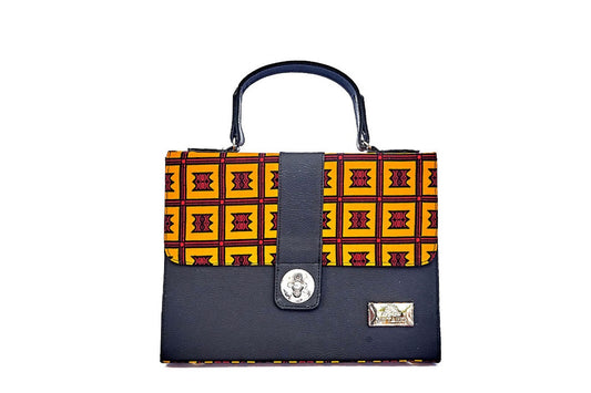 Onika African Prints and Faux-Leather Handbag