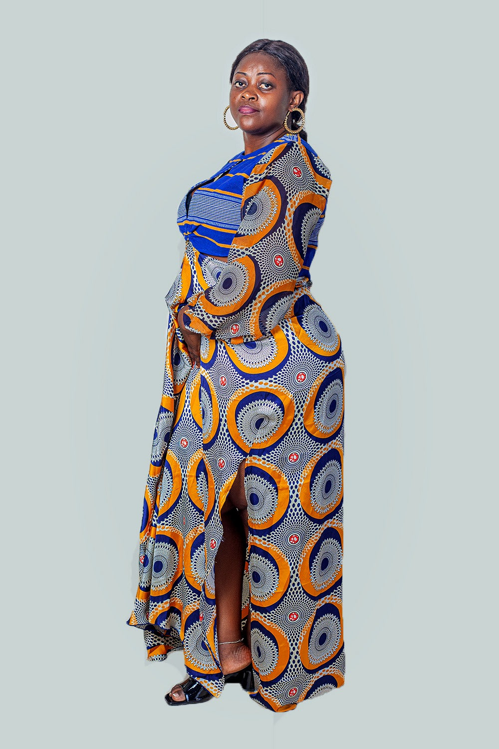 Dominique African Peekaboo Maxi Dress