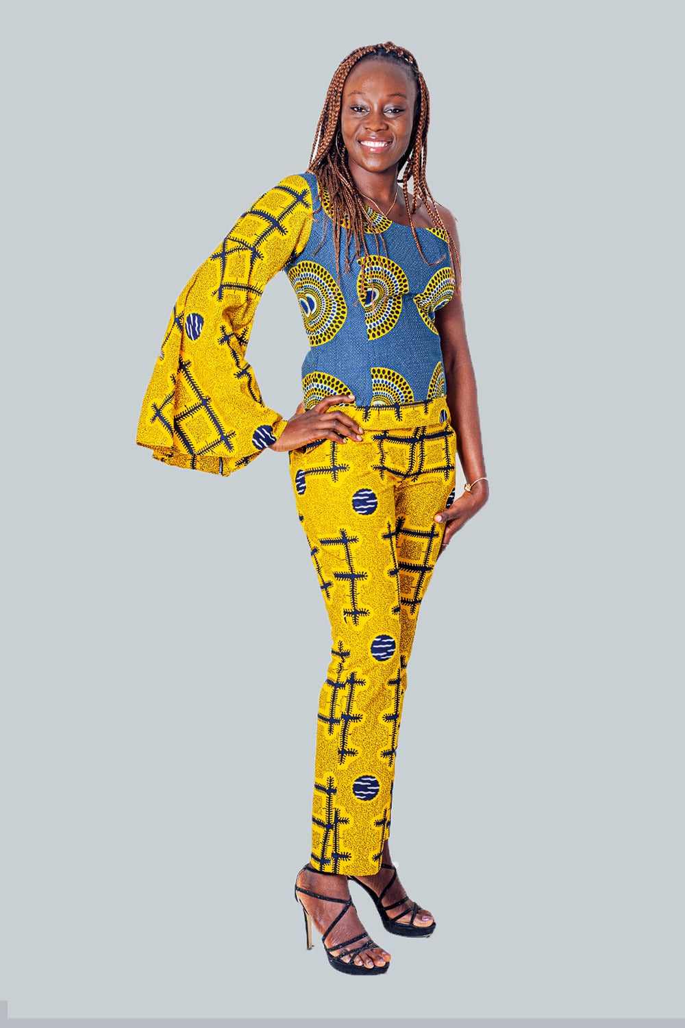 Ayaan African Prints One Sleeve Top and Pants Set